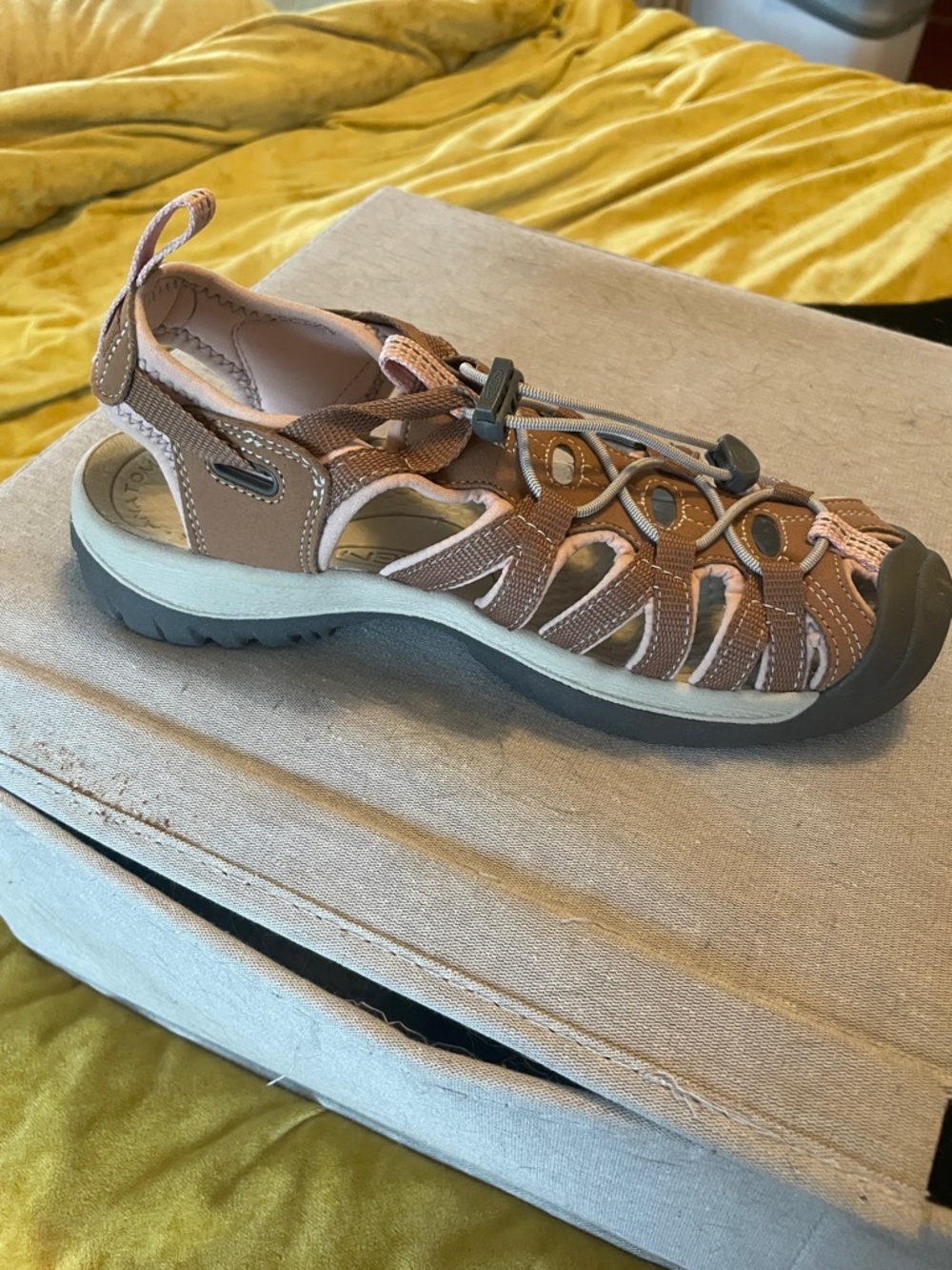 Keen Brown and Pink Closed-Toe Outdoor Sandal - Picture 4 of 6